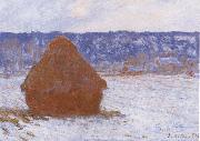 Haystack in the Snow,Overcast Weather Claude Monet